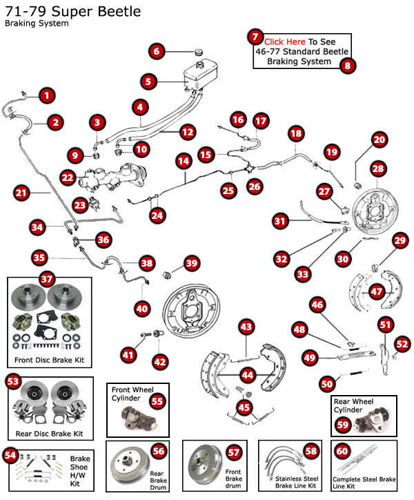 1971-79 Super Beetle Braking System